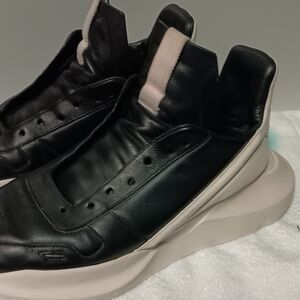 Rick Owens Black and Cream Sneakers